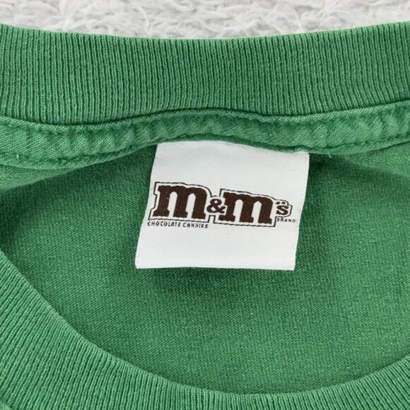 Vintage M&Ms Green Candy Shirt Mens XL 2009 Graphic Tee Funny Character Top - Picture 7 of 8